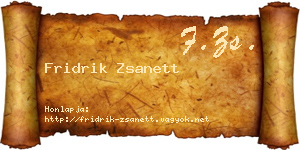 Fridrik Zsanett névjegykártya